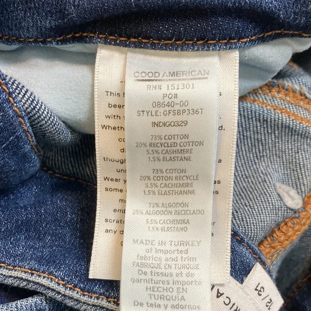Good American Good Legs Flare Split Pocket Jeans Size 12/31 Elevated Basic Flare - Picture 13 of 15